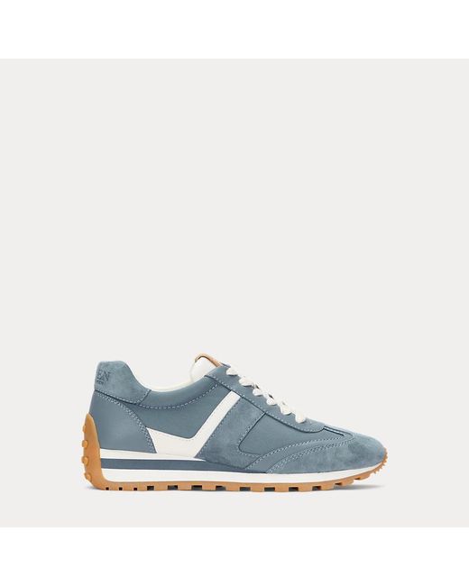 Baskets Dani En Daim Et Cuir Ralph Lauren en coloris Blue
