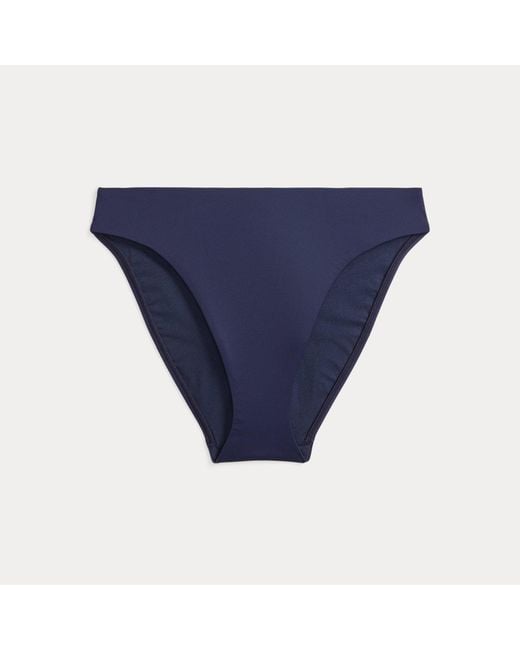 Ralph Lauren Blue Curved Mid-Rise Bikini Bottom