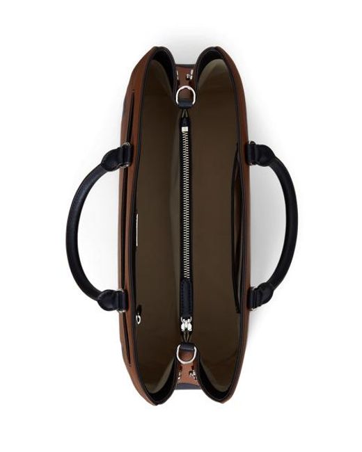 Ralph Lauren Black Große Ledertasche Hanna Mit Streifen