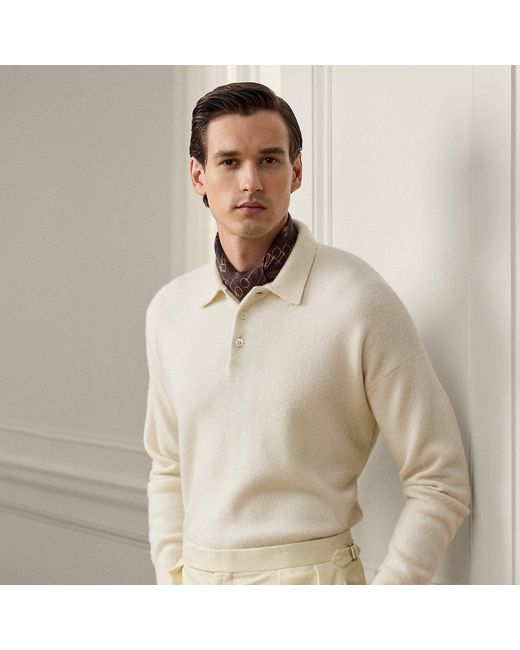 Ralph Lauren Natural Cashmere-Alpaca Polo Sweater for men