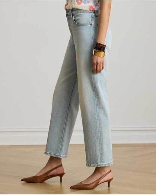 Ralph Lauren Blue High-Rise Relaxed Straight Ankle Jean