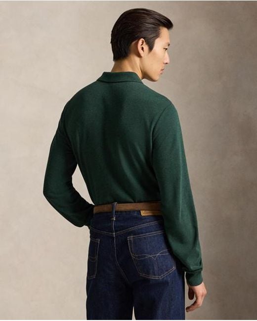 Polo Ralph Lauren Green Custom Slim Fit Mesh Polo Shirt for men