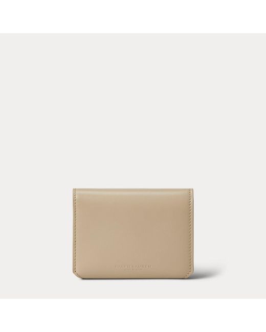Ralph Lauren Collection Natural Rl Box Calfskin Small Vertical Wallet