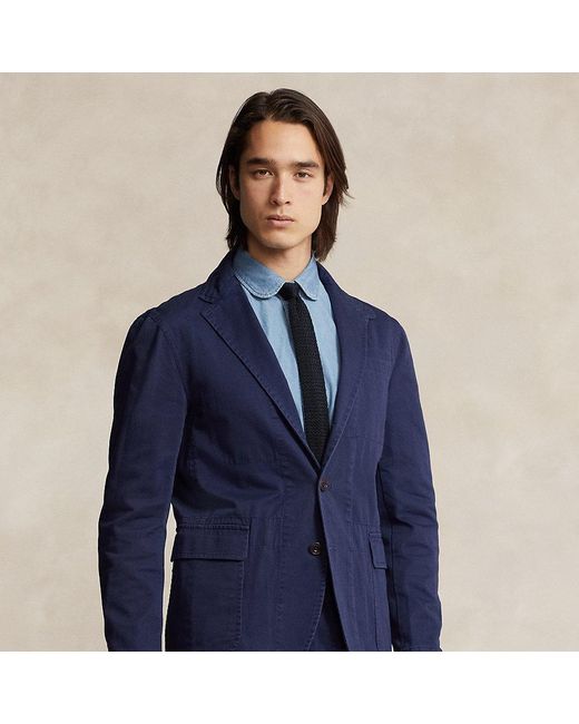 Ralph Lauren Blue Tailored Washed Twill Suit Jacket for men