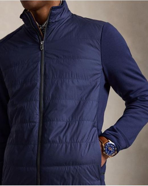 Ralph Lauren Blue Hybrid Mockneck Jacket for men