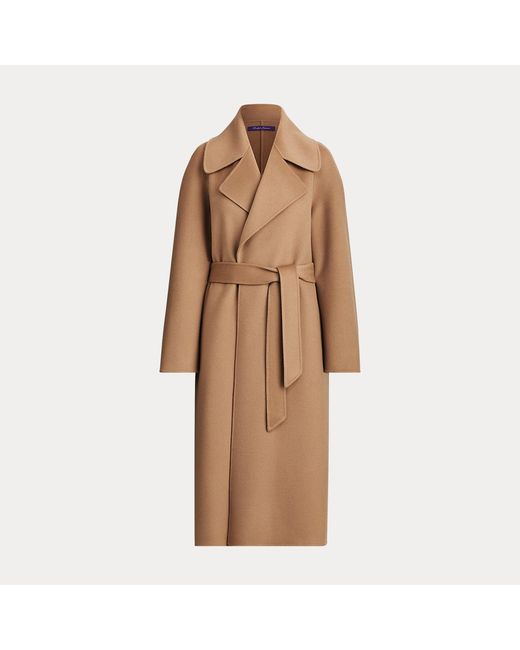 Ralph Lauren Natural Leonarda Cashmere Wrap Coat