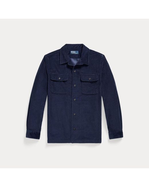Polo Ralph Lauren Blue Classic Fit Corduroy Camp Shirt for men