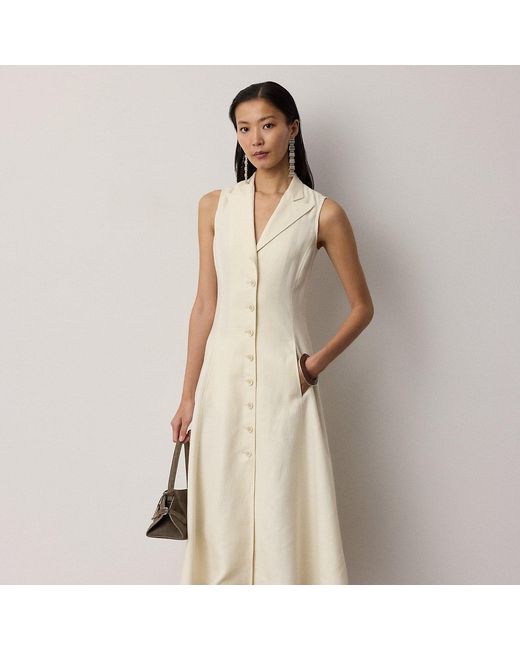 Ralph Lauren Natural Kensley Mini-Hopsack Day Dress