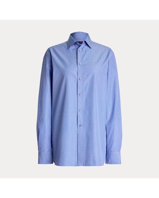 Ralph Lauren Blue Relaxed-Fit Fil-À-Fil-Hemd Adrien