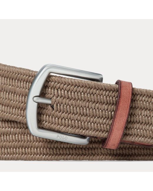 Polo Ralph Lauren Brown Leather-trim Braided Belt for men