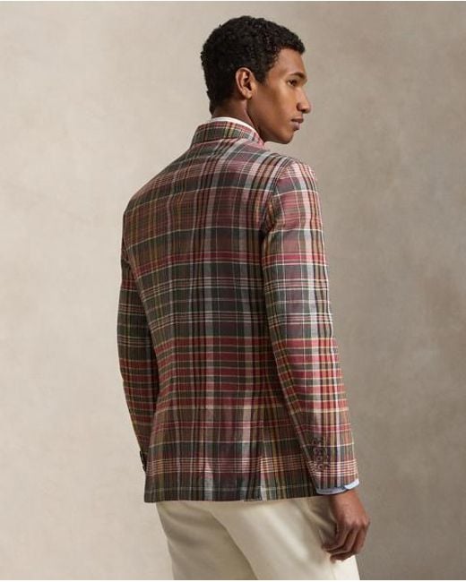 Polo Ralph Lauren Brown Polo Soft Tailored Fit Plaid Jacket for men