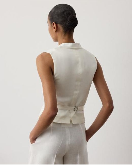 Ralph Lauren White Jaiden Linen Vest