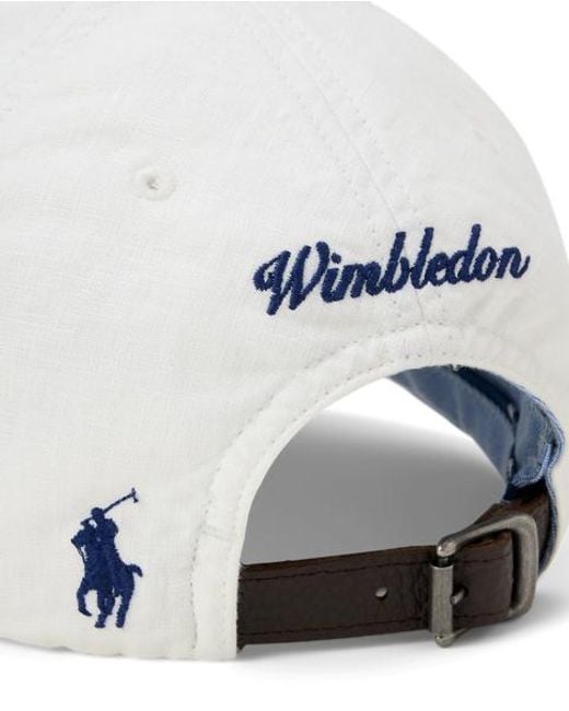Polo Ralph Lauren White Wimbledon Crest Linen Cap for men
