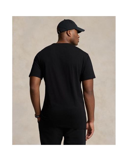 Taglie Plus - Maglietta in jersey con logo ricamato di Ralph Lauren in Black da Uomo