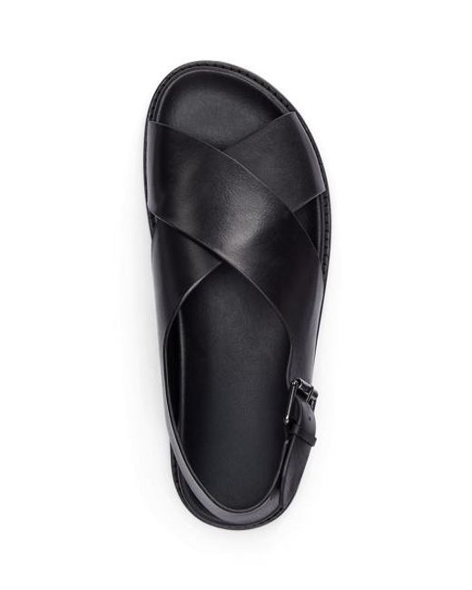 Ralph Lauren Black Zane Leather Sandal for men