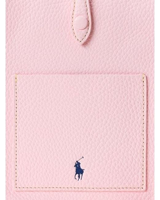 Polo Ralph Lauren Pink Polo Play Leather Pocket Crossbody
