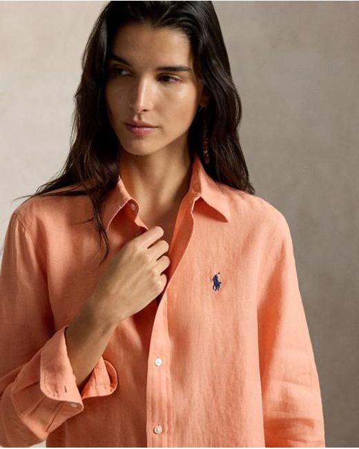Polo Ralph Lauren Red Classic Fit Linen Shirt
