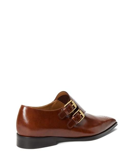 Polo Ralph Lauren Brown Leather Double-Monk-Strap Loafer