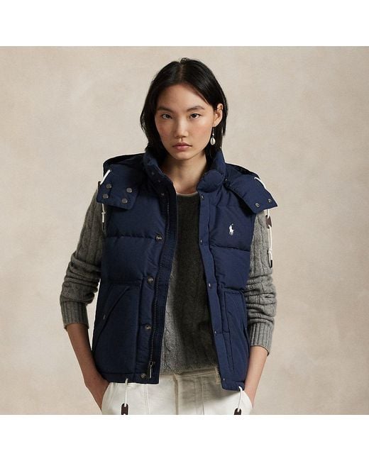 Polo Ralph Lauren Blue Quilted Hooded Down Gilet