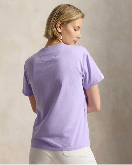 Polo Ralph Lauren Purple Wimbledon Classic Fit Cotton Tee
