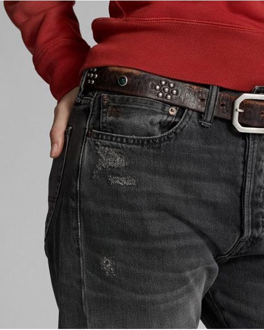 RRL Gray Boy Fit Repaired Jean