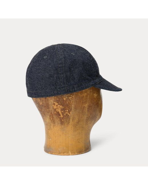 RRL Blue Denim Service Cap for men