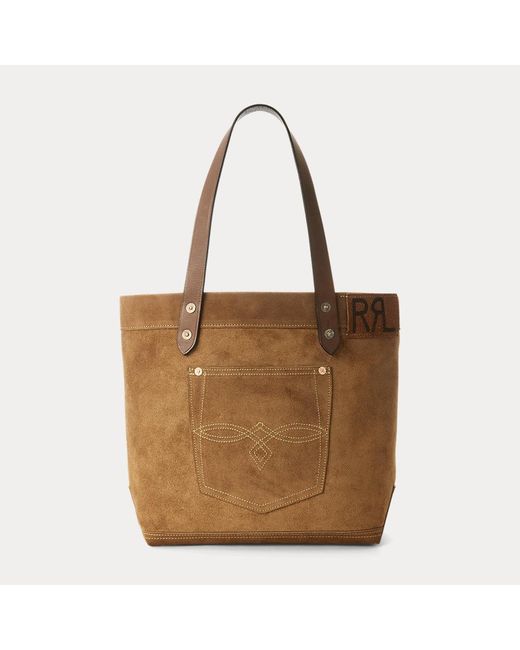 RRL Brown Roughout Suede Tote for men