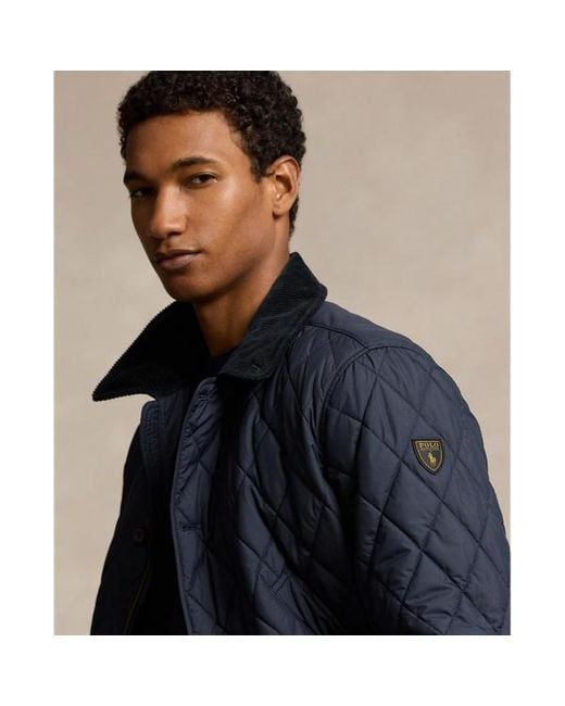 Polo Ralph Lauren Quilted Car Coat in Blue for Men Lyst UK
