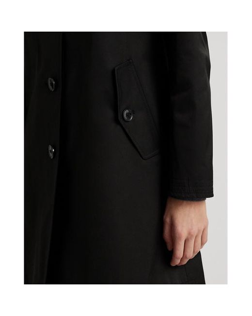 Cappotto balmacaan con cappuccio di Lauren by Ralph Lauren in Black