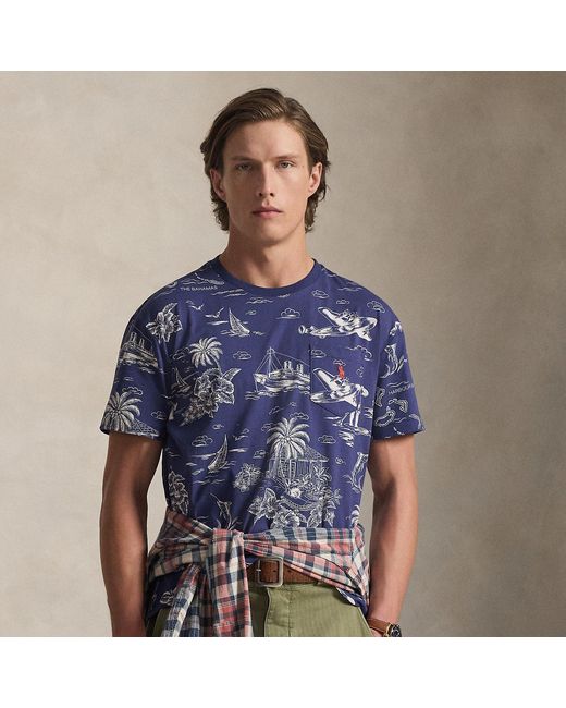 Polo Ralph Lauren Blue Custom Slim Fit Polo Bear T-Shirt for men