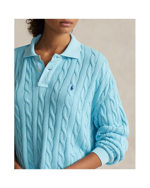 Polo Ralph Lauren Katoenen Polo-shirt Met Lange Mouw in het Blue