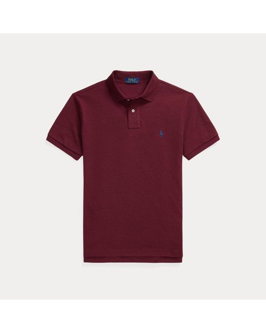Polo Ralph Lauren Red The Iconic Custom Slim Fit Mesh Polo for men