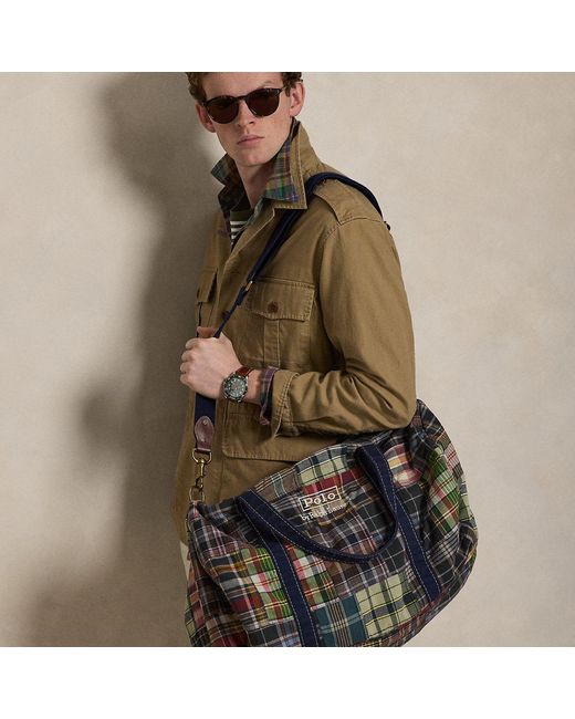 Borsone patchwork in madras di Polo Ralph Lauren in Brown da Uomo