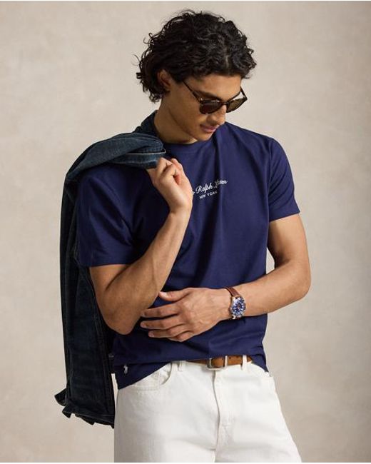 Polo Ralph Lauren Blue Classic Fit Logo Jersey T-Shirt for men