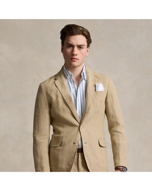 Ralph Lauren Brown Polo Soft Modern Linen Suit Jacket for men