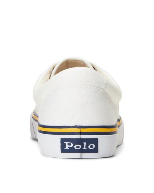 Polo Ralph Lauren Keaton Gewassen Canvas Sneaker in het White voor heren