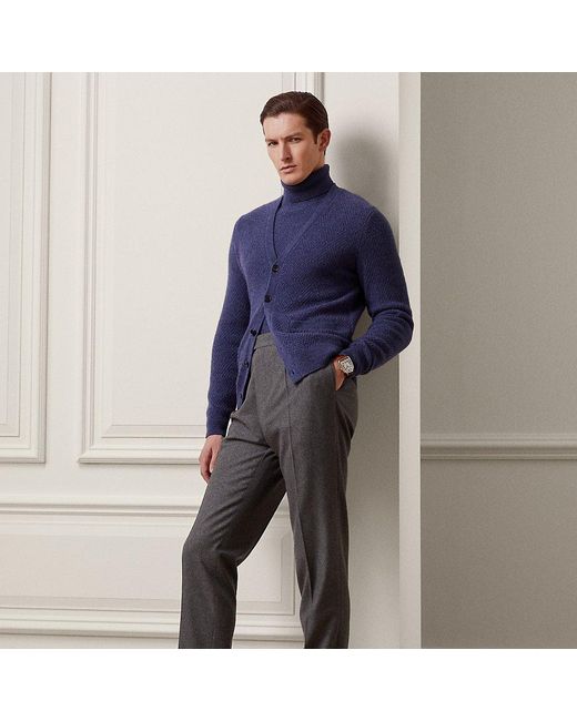 Pantalón Gregory de franela y lana Ralph Lauren Purple Label de hombre de color Gray