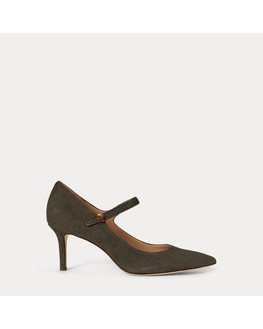 Ralph Lauren Green Ralph Lauren Lanette Suede Mary Jane Pump