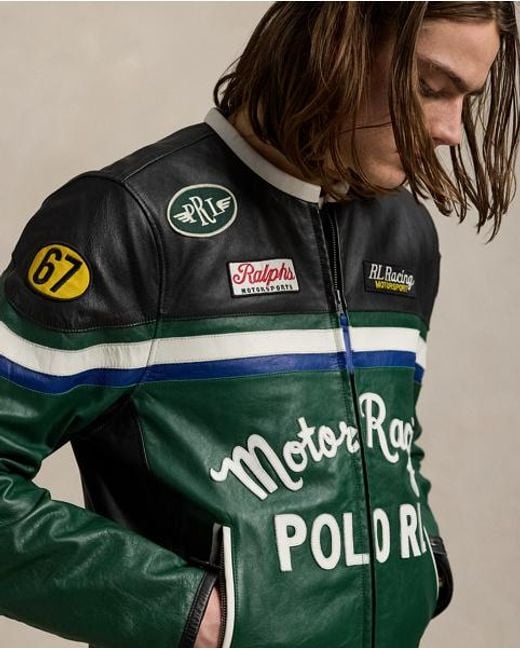 ジャケット・アウター Polo Ralph Lauren green Leather Jacket Leather jacket Polo Ralph Lauren Green size M International