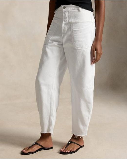 Polo Ralph Lauren White Curved Tapered Jean
