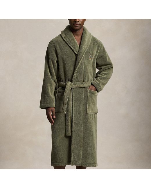 Polo Ralph Lauren Green Shawl-Collar Terry Robe for men