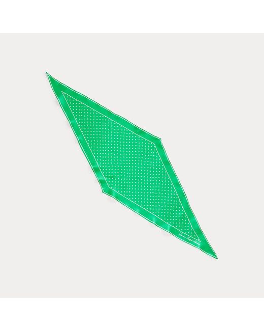 Foulard a rombo seta e stampa geometrica di Lauren by Ralph Lauren in Green