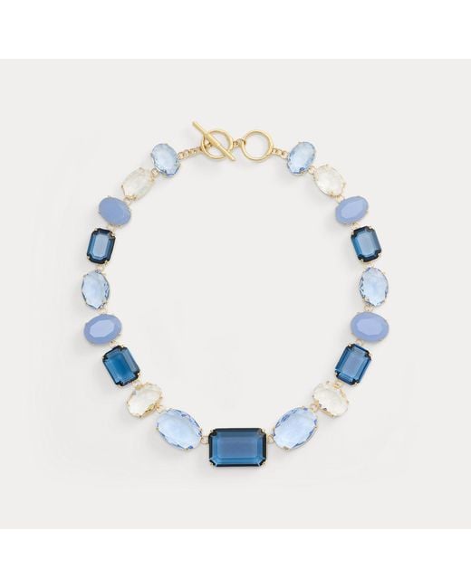 Ralph Lauren Blue Plated Stone Necklace