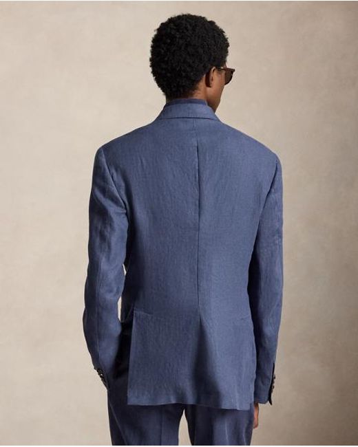 Polo Ralph Lauren Blue Polo Tailored Fit Linen Suit Jacket for men