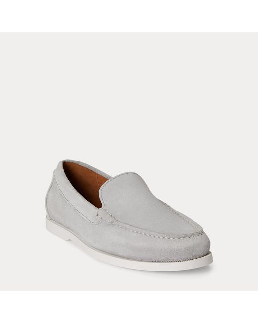 Polo Ralph Lauren White Merton Suede Venetian Loafer for men