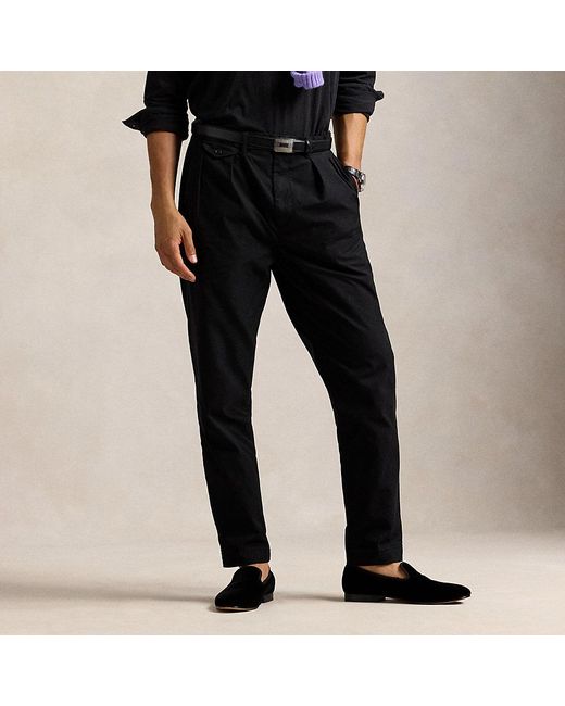 Polo Ralph Lauren Black Slim Tapered Fit Pleated Twill Trouser for men