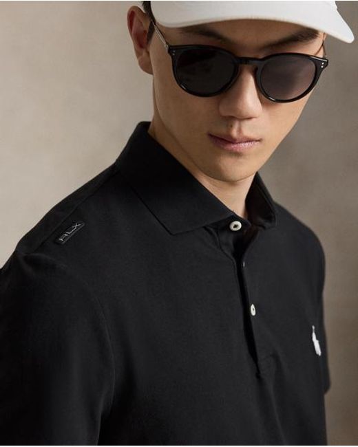 Ralph Lauren Black Tailored Fit Performance Polo Shirt for men