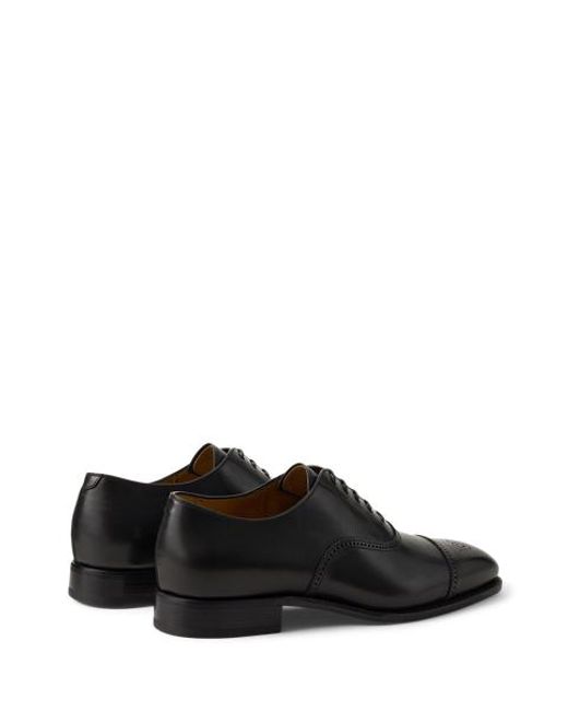 Ralph Lauren Black Denver Calfskin Cap-Toe Shoe for men