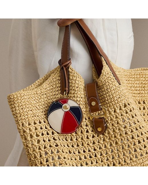 Ralph Lauren Metallic Leather Small Beach Ball Pouch