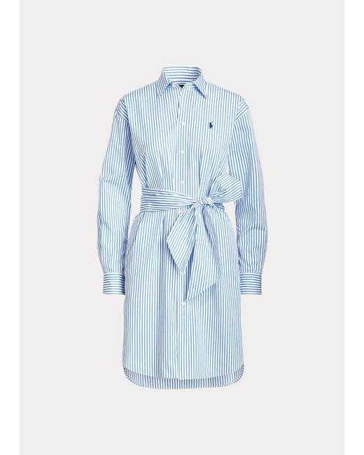 Polo Ralph Lauren Baumwolle Gestreiftes Hemdkleid mit Gürtel in Blau -  Sparen Sie 13% | Lyst DE